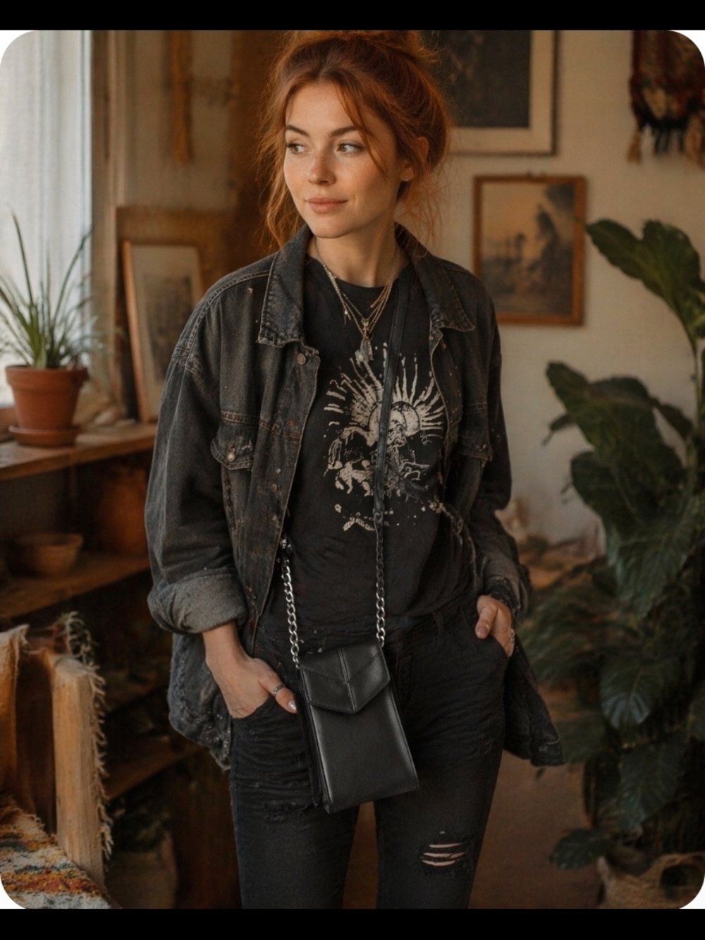 4/$15 Minimal Black Crossbody Phone Pouch Women's Wallet Purse